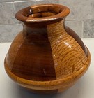 Vintage 1991 Wood Vase Bowl Hand Turned Segmented Handcrafted Signed By Artist