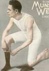 1915 Original Munsingwear Summer Union Suit Ad  Man Putting Garter On  Minneapls