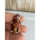 Hand Carved Stone Elephant Figurine Green Eyes Lucky Charm Animal Statue