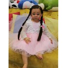 30in Lifelike Reborn Baby Doll Finished Toddler Girl With Rooted Long Hair Gift