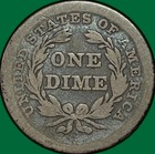 1837 No Stars  Small Date Seated Liberty Dime Very Good Vg Coin  44351