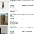 Ww1 Or Ww2  World War I Ii Trench Art Artillery Shell Cartridge Lighter Brass     