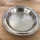 2 Vintage No Drip Juice Saver Stainless Steel Pie Pan Heavy Duty 11 8oz   13 6oz