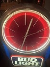 Vintage Bud Light Beer Lighted Clock Bar Sign Lights Work  Clock Is Not Working