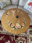 V Hand Painted Floral Japanese Chinese Bamboo Rice Paper Wood Umbrella Parasol