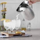 Smooth Stainless Steel Water Pitcher With Ice Guard 64 Oz Or  96 Oz