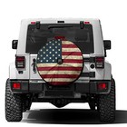 Retro American Flag Spare Tire Cover With Backup Camera Hole Wheel Tire Cover 