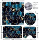 4 Pcs Bathroom Shower Curtain Set bathroom Sets With Rugs bath Mat u Shape And T