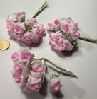 Small Light And Dark Pink Faux Silk Roses - Korea -  Vintage