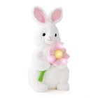 New Fao Schwarz 12  Glow Brights Bunny With Flower Plush Spring Easter
