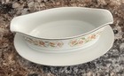 Fine China Of Japan Anita Gravy Boat Bowl W attached Plate Vintage Floral