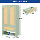 70  Large Rattan Armoire Wardrobe Closet With Doors Storage Cabinet With Drawers