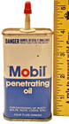 Vintage 4 Oz Mobil Penetrating Oil Can - General Handy Household Oiler Tin Empty