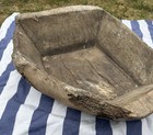 Large Primitive Hand Dug Carved Wooden Log Bowl 18th Or 19th Century Antique