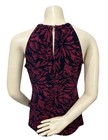 Michael Kors Women   s Halter Top Size S Pink   Navy Floral Keyhole Gold Logo Bar
