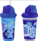 Toddler Sippy Cups  Girls boys   2pk Sipper Pop Up Straw Cups Blues Clues New
