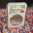 Burnished 2017 W  1 Silver Eagle Ngc Ms70 Fdoi John Mercanti Signed Rare Us Flag