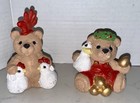 Vintage Gare Inc Hand Painted Ceramic Teddy Bear Figurines 3   -4     Lot Of 10 Guc