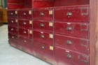 Antique Apothecary Cabinet Wood Drawer Store Counter Display Vintage Industrial