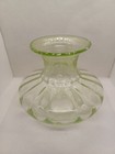 Vintage Light Green Blown Biot    Bubble Glass Short Vase 4 25  Tall