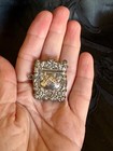 Antique American Sterling Silver Repousse Stamp Holder box Pendant