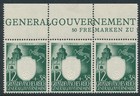 Stamp Germany Poland General Gov t Mi 105-9 Sc Nb28-32 Strip1943 Wwii Tgg Mnh