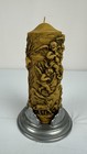 Vintage Christmas Cherub Angel Pillar Candle W  Metal Stand