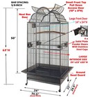 Large Elegant Wrought Iron Open Dome Top Perch Stand Parrot Macaw Amazon Cage 