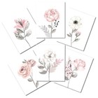 Lambs   Ivy Watercolor Floral Unframed Nursery Child Wall Art 6pc - Pink gray