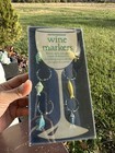 Nib Set Of 6 Wine Glass Charms Fish Boston Warehouse Drink Markers