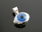 Evil Eye Sterling Silver 925 Glass Protection Amulet Lucky Pendant Taxco Mexico