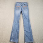 Wrangler Jeans Girls 10 Slim Blue Adjustable Waist Bootcut Embroidered Pockets