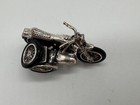 Sterling Silver Miniature Motorcycle   Sidecar Figurine W  Faint Mark