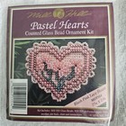 Vintage Mill Hill Pastel Hearts Counted Glass Bead Ornament Kits - Set Of 4