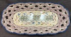 Tempatations By Tara Floral Lace Lattice Bread Basket Ovenware Blue pink Perfect
