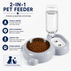 2 In 1 Dog Cat Food Water Bowl Automatic Water Dispenser Pet Feeder Purple
