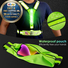 Led Reflective Running Vest With Phone Pouch  Light Gear For Night Green
