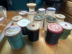 Vintage Wooden Spools Sewing Conso Giant Star Corticelli Aunt Lyndees Coats