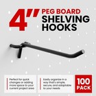 4 length Steel Black Peg Board Pegboard Shelving Hooks Wholesale Lot 20 Lbs