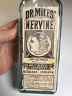 Antique Dr Miles Nervine Bottle Labeled Elkhart Indiana C1900 Nervous Cure