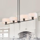  Modern Farmhouse Island Light Black For Kitchen L41 Fabric Long 4 Lights 