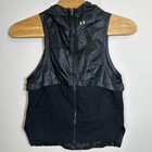 Under Armour Vest Womens S Small Black Hooded Full Zip Running Mixed Media