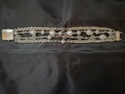 Michael Dawkins Sterling Silver Vintage Real Pearl 4-row Solid Bracelet 8 