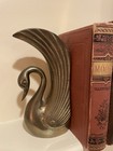 Vintage Mid Century Modern Brass Swan Bookends Pair Mcm Hollywood Regency