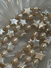Vintage 14k Gold Bead Baroque Pearl Necklace Star Pearls Long Strand Hand Knot