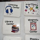 Lakeshore Literacy Centers Management Cards 4    Square- Colorful- Laminated
