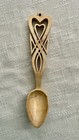 Vintage Welsh Love Spoon Hand Carved Celtic Hearts Knotwork Folk Art 10    Signed
