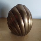 Vintage Brass Bookends Set Art Deco Scalloped Mcm 4 1 2    Handcrafted Heavy Solid