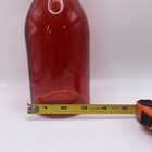 Vintage Retro Look Glass Bottle Vase Red Euc