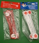 20 Vtg Christmas Bar Drink Stir Swizzle Stick Plastic Santa   Poinsettia